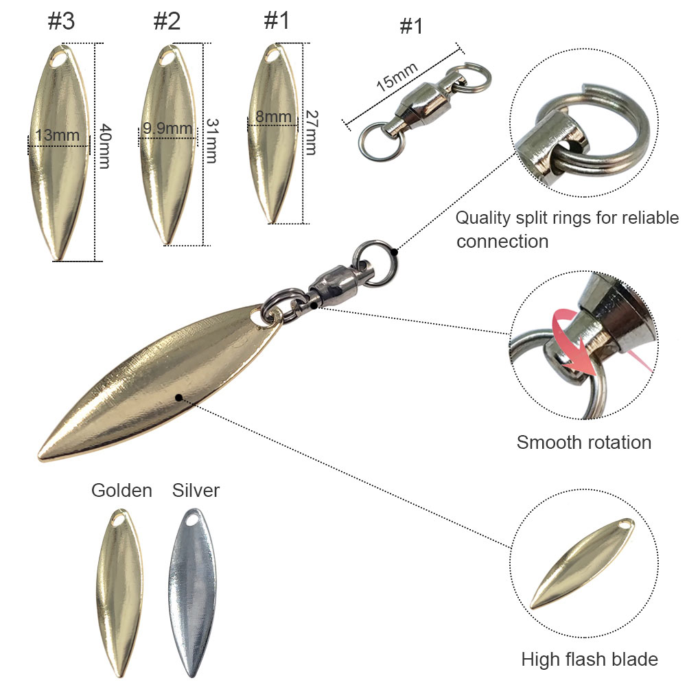 10pcs Willowleaf Blades Spinne - огляд і ціна Fishing Lure Buzzbait