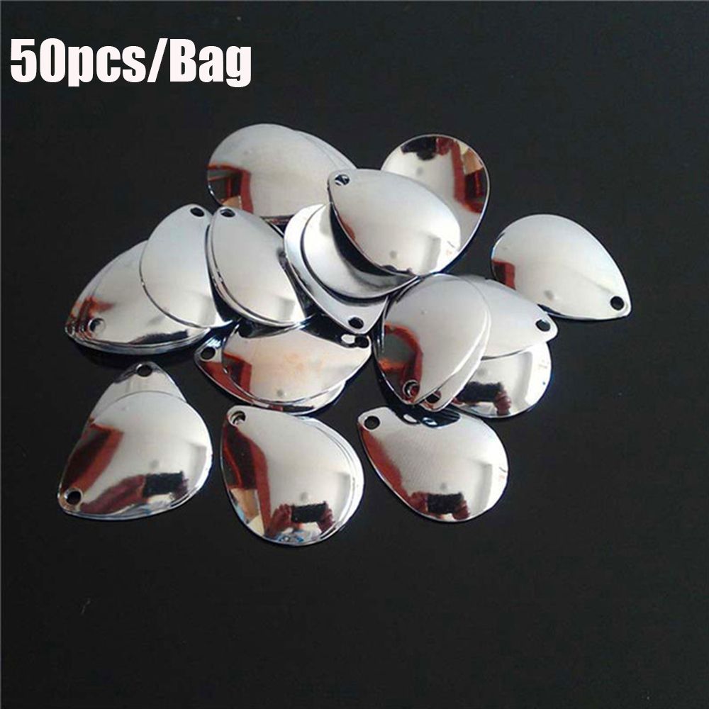 50PCS Silver Smooth Nickel Seq - огляд і ціна Fishing Lure Spoon